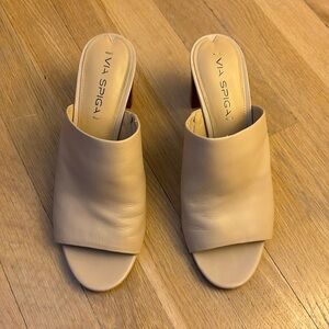 Via Spiga Leather Sandal Heels